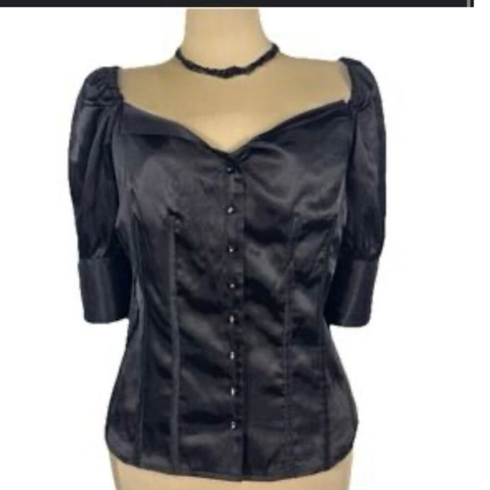 Nwt Y2k sexy button up corset style goth core blouse sz m